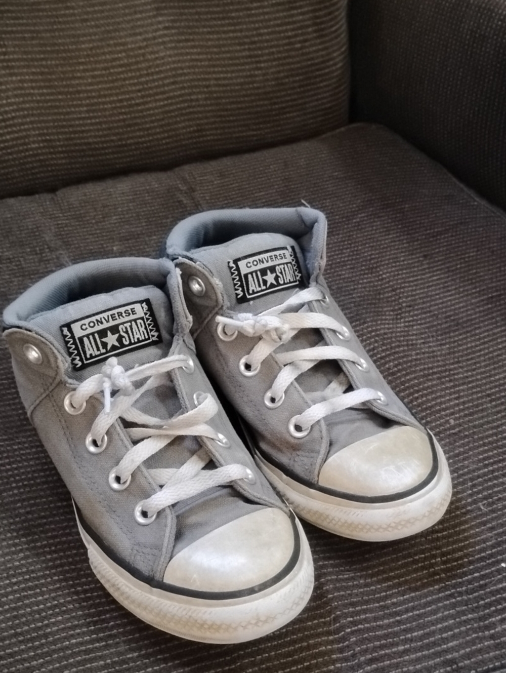 Converse Kids' Gray All Star High-Top Sneakers Junior Gender Size 2